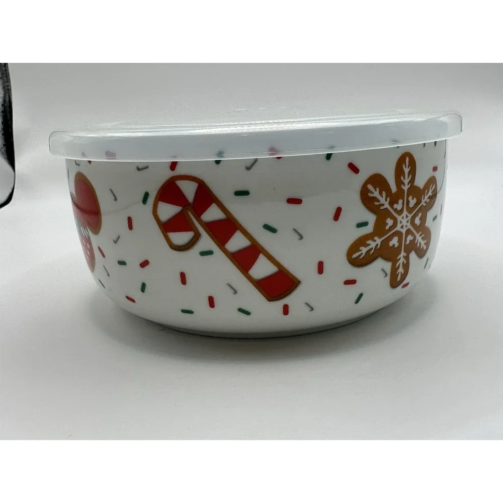 Ceramic Mickey Mouse Covered Bowl Steam Escape-Disney Christmas Microwaveable